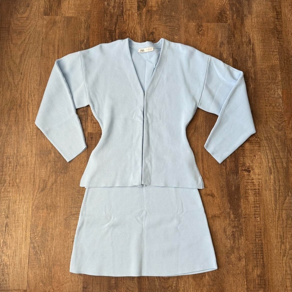 Zara Sky Blue Knit Set